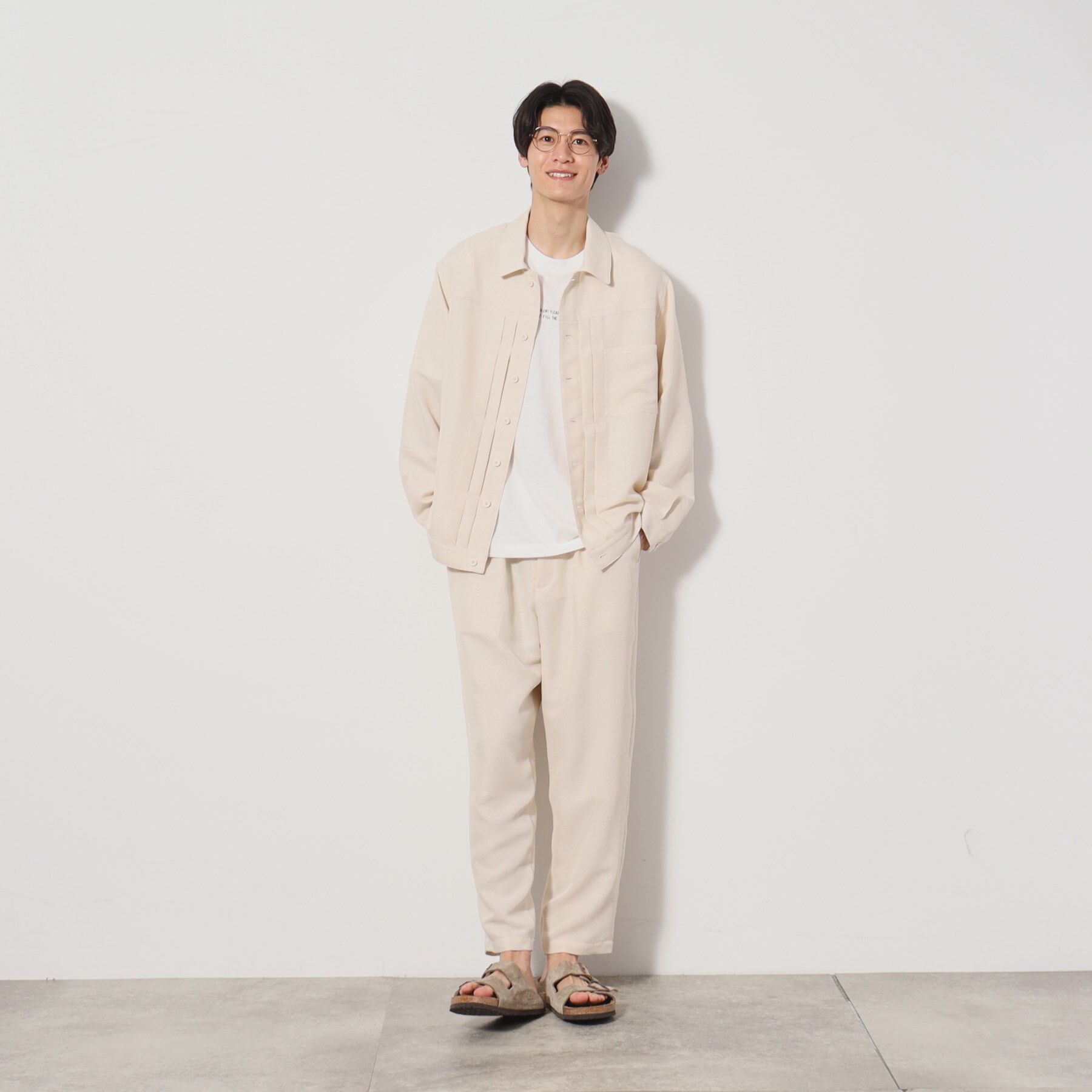 THE SHOP TK「パナマメッシュ ワイドパンツ セットアップ可」|その他|