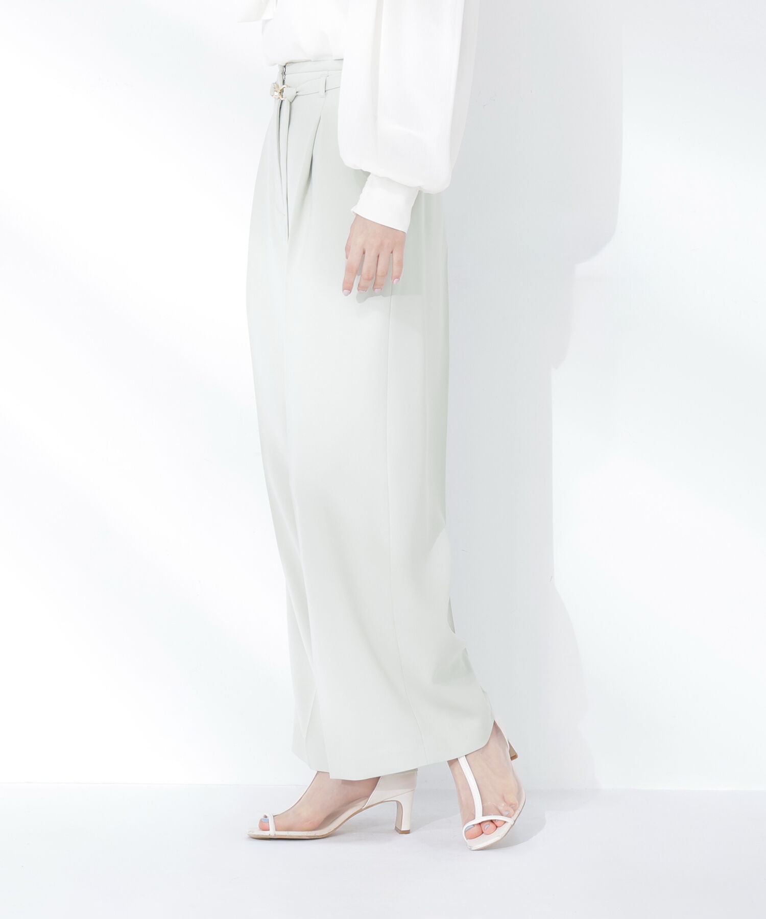  「＜骨格ウェーブ＞ハイウエストベルテッドパンツ」|その他|
