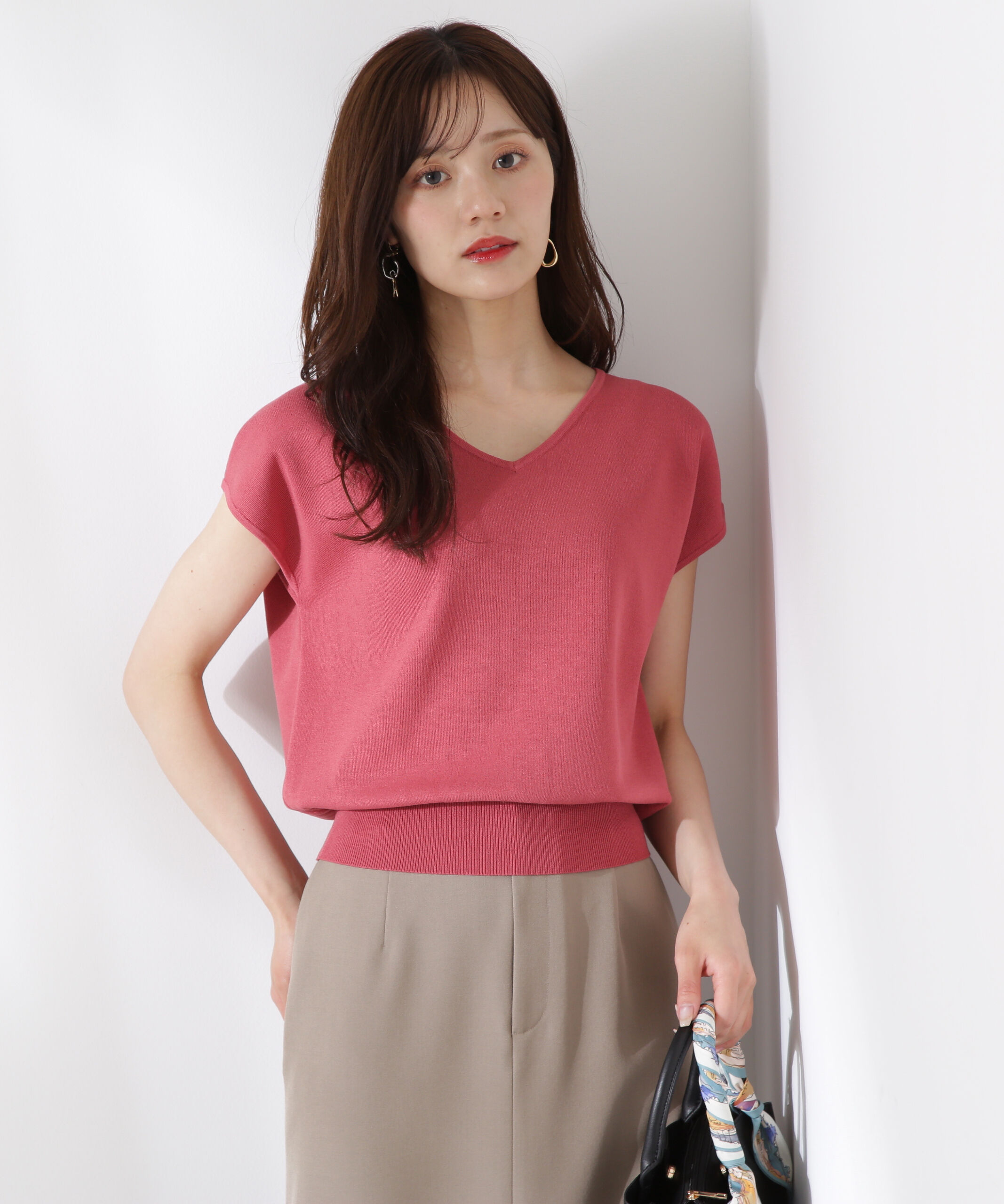 PROPORTION BODY DRESSING「Vネック総針ニット」|ニット・セーター|