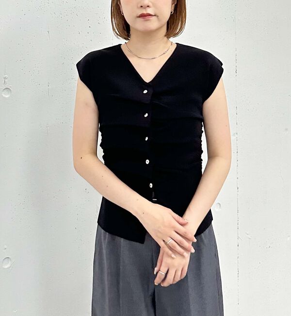 archives「タックボタンフレンチスリーブニット」|ニット・セーター|