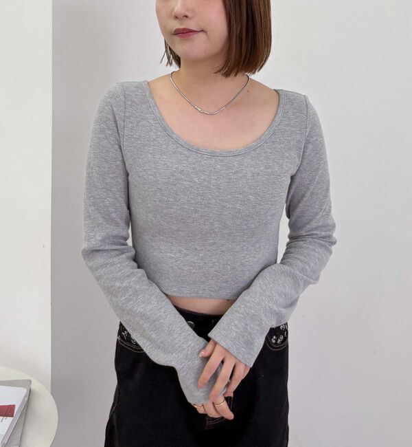 archives「カップ付クロップドテレコＴＯＰＳ／」|Tシャツ・カットソー|