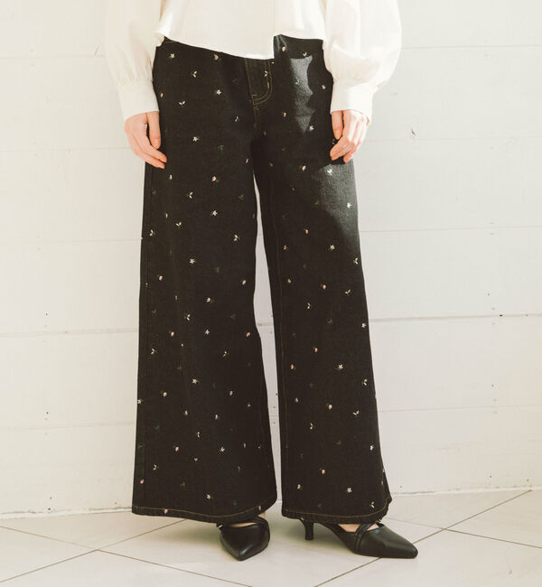archives「小花柄刺繍デニム」|デニム|