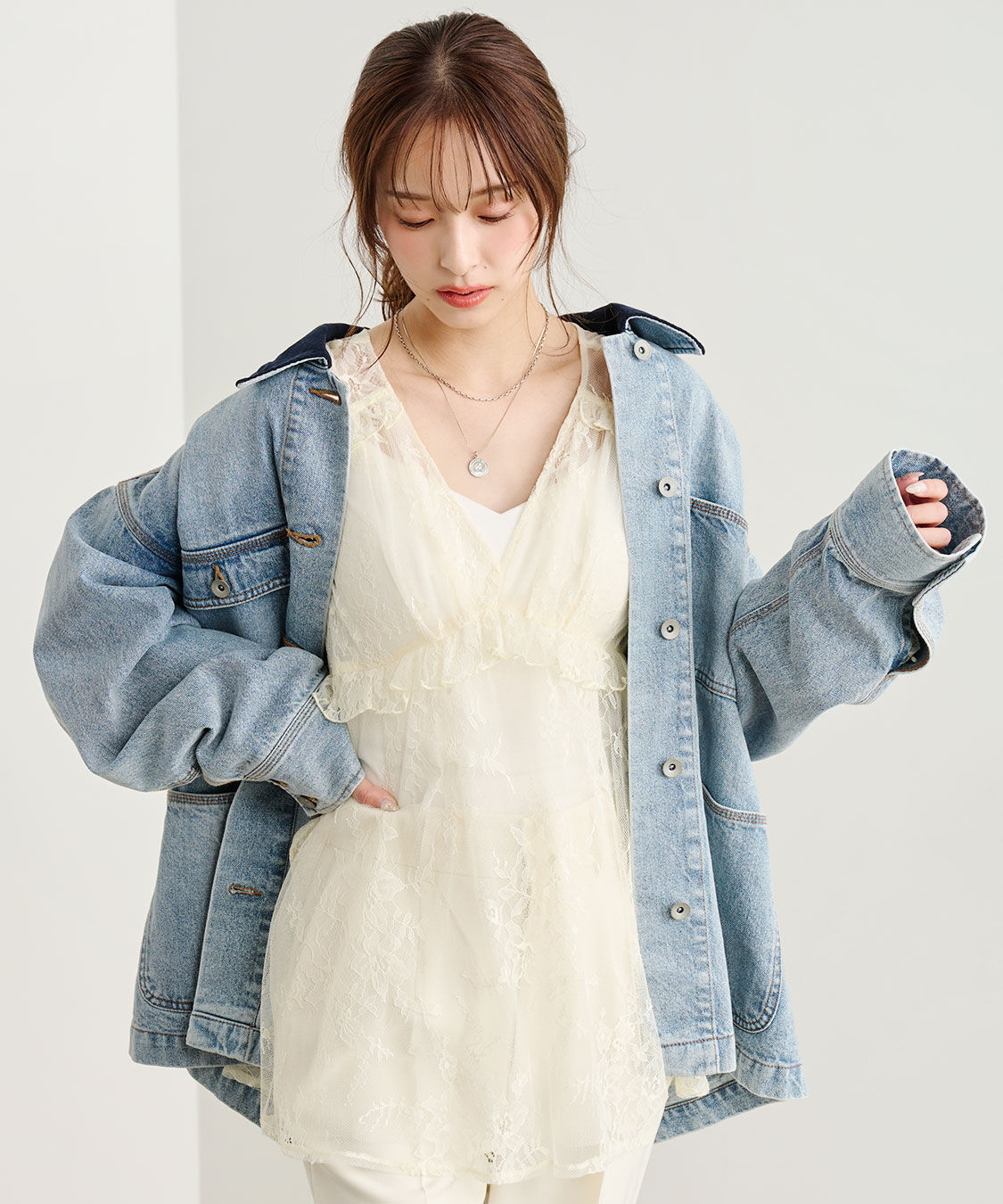 COCO DEAL「デニムカバーオール」|デニムジャケット|