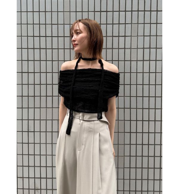 LAGUNAMOON「レースオフショルトップス」|Tシャツ・カットソー|ブラック