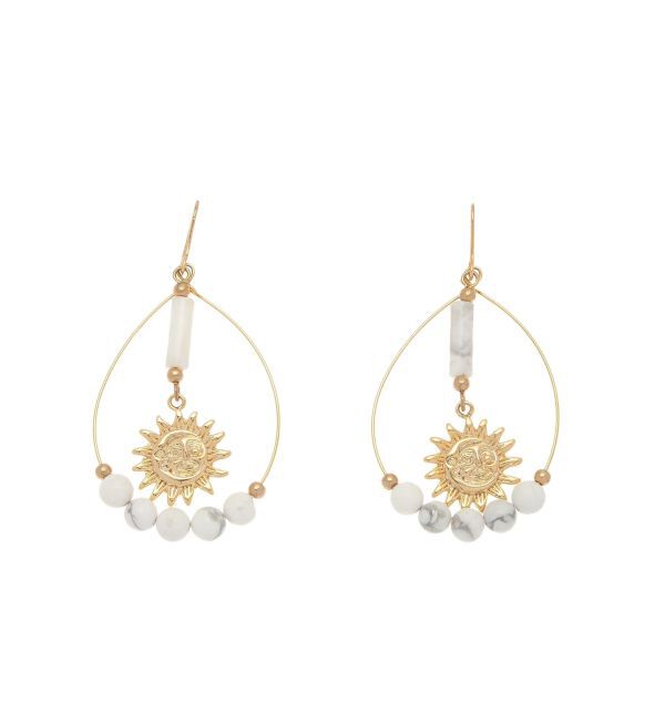 EVRIS「SHELL STONE SUNNY MOTIFピアス」|ピアス|ゴールド