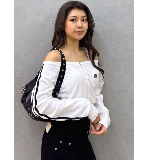 GYDA「GD track 2ラインオフショルトップス」|Tシャツ・カットソー|