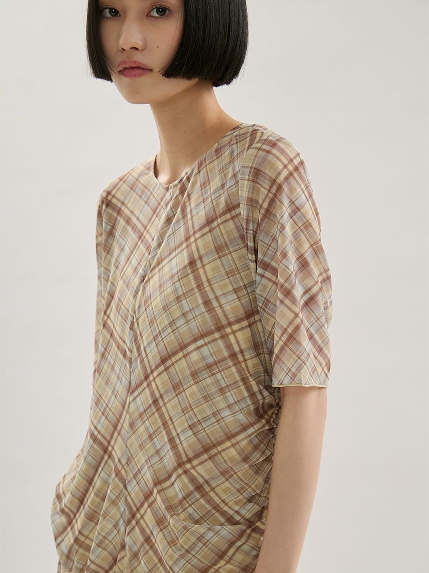 emmi atelier「シアーメッシュチェックワンピース」|ワンピース|