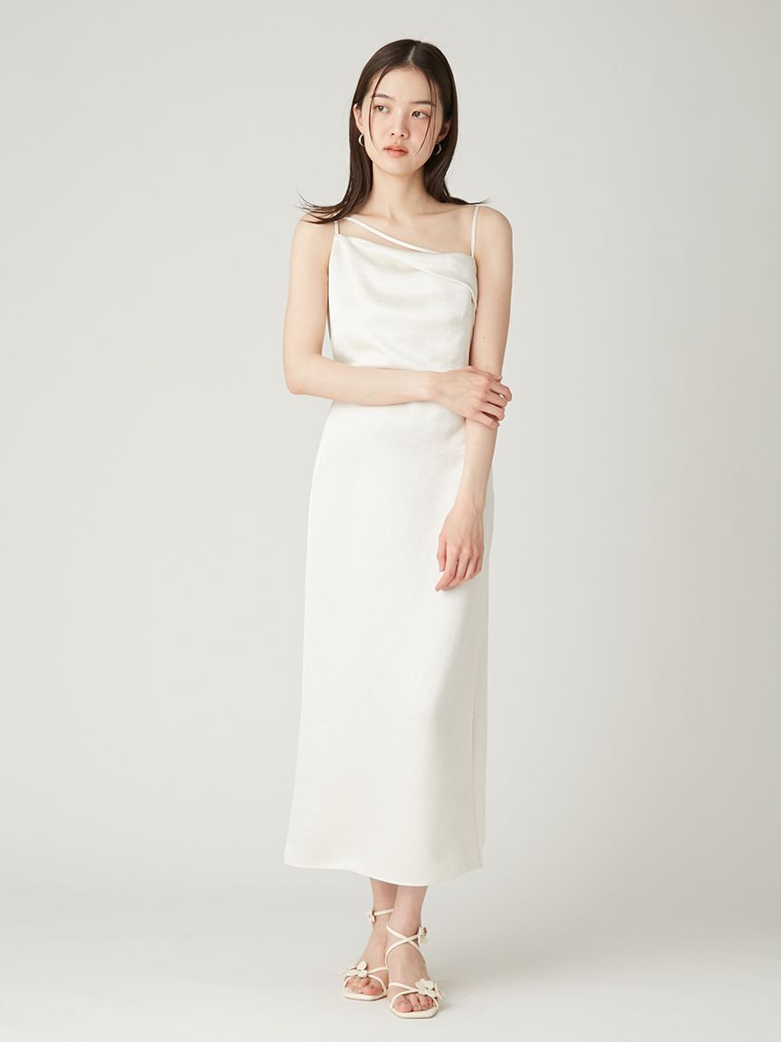 FRAY I.D「サテンキャミアシメワンピース」|ワンピース|