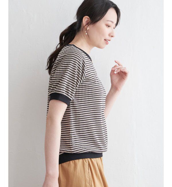 ikka「ハニカム柄ジャガードカットソー」|その他|