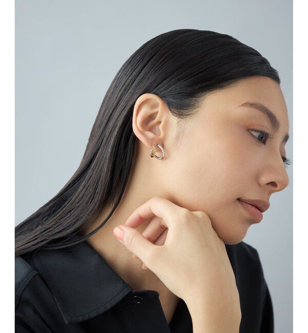 Jouete「[ダブルピアス] ジルコニア コンビカラー」|ピアス|