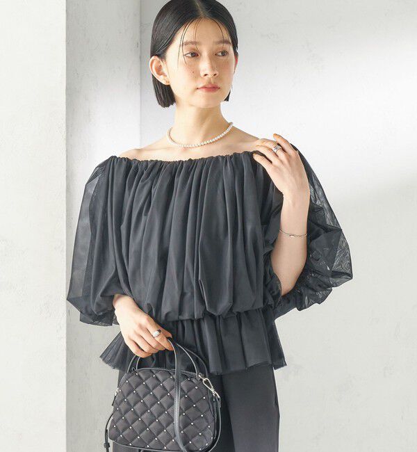 SHIPS for women「troisiemeCHACO:〈手洗い可能〉チュール ブラウス」|シャツ・ブラウス|