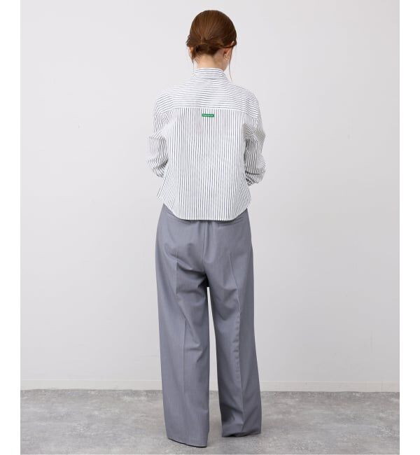 SLOBE IENA「GREEN BUTTER/グリーンバター Stripe Cotton Shirt」|シャツ・ブラウス|