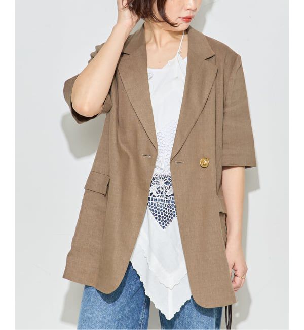 journal standard L'essage「リネンハーフスリーブジャケット」|テーラードジャケット|