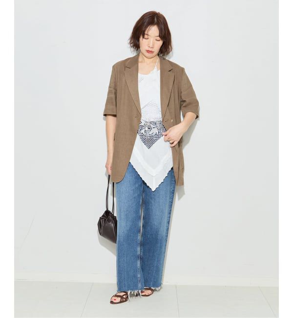 journal standard L'essage「リネンハーフスリーブジャケット」|テーラードジャケット|