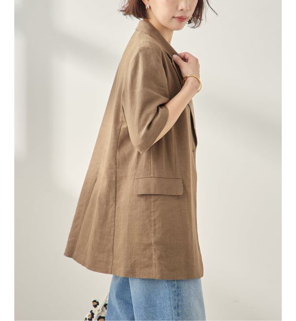 journal standard L'essage「リネンハーフスリーブジャケット」|テーラードジャケット|