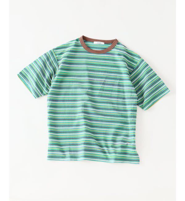 JOURNAL STANDARD relume「テクスチャー マルチボーダー Tシャツ」|Tシャツ・カットソー|ブルー A