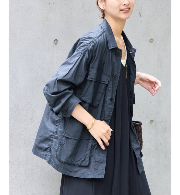 FRAMeWORK「ローンワッシャーミリタリージャケット」|ミリタリージャケット|ネイビー