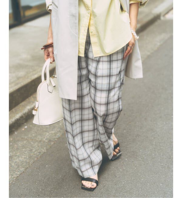 Spick and Span「《セットアップ可》2タックチェックパンツ」|スラックス|