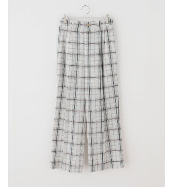Spick and Span「《セットアップ可》2タックチェックパンツ」|スラックス|