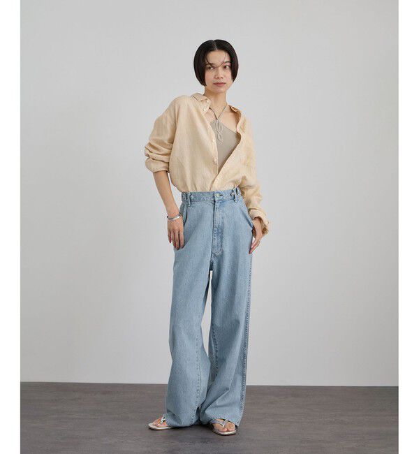 SALON adam et rope'「【KURO for SALON（クロ）】別注EASY TUCK DENIM LIGHT INDIGO / デニムパンツ」|デニム|