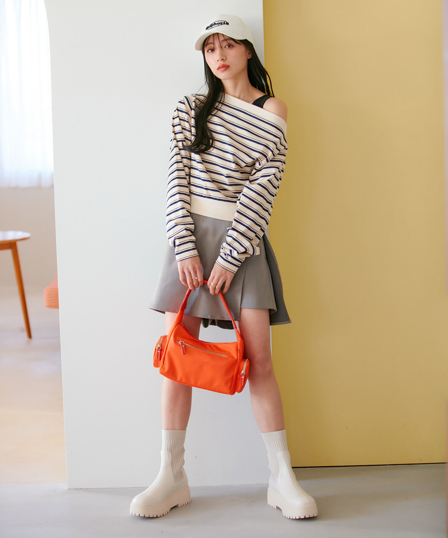 VIS「マルチボーダーオフショルトップス」|Tシャツ・カットソー|
