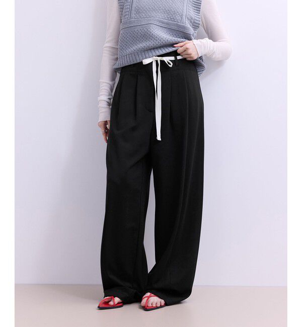 ADAM ET ROPE'「【WEB限定】ハイウエストカーブパンツ」|チノ|