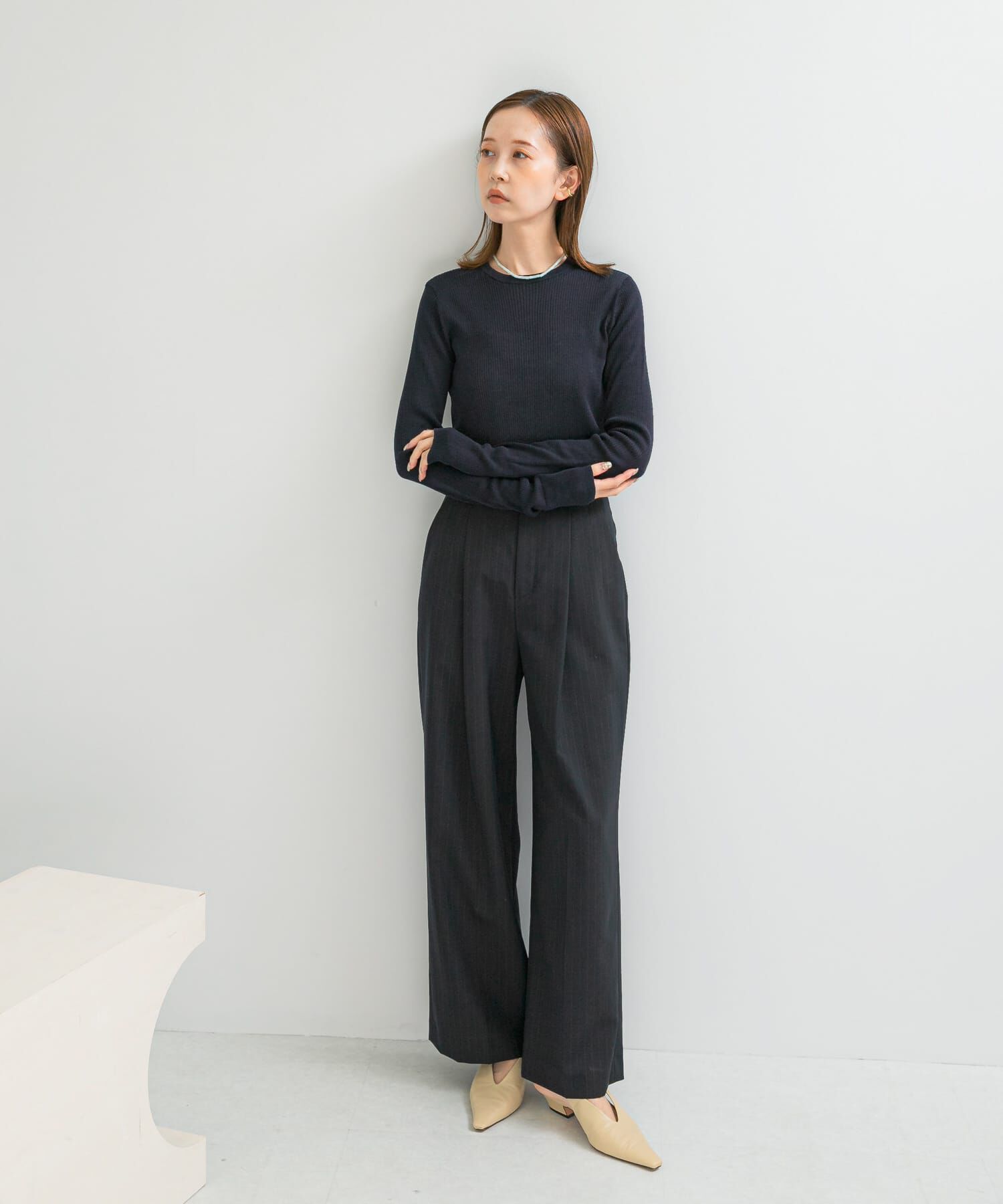 URBAN RESEARCH ROSSO「シルク混リブデザインニット」|ニット・セーター|