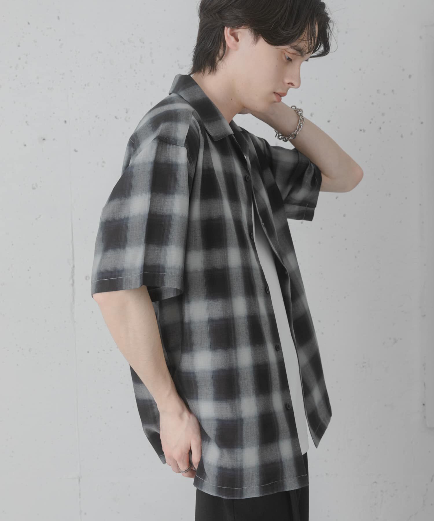 SENSE OF PLACE by URBAN RESEARCH「オンブレーチェックオープンカラーショートスリーブシャツ」|シャツ・ブラウス|