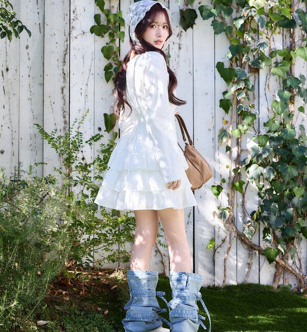  「【Denim Collection】ティアードミニワンピ」|ワンピース|