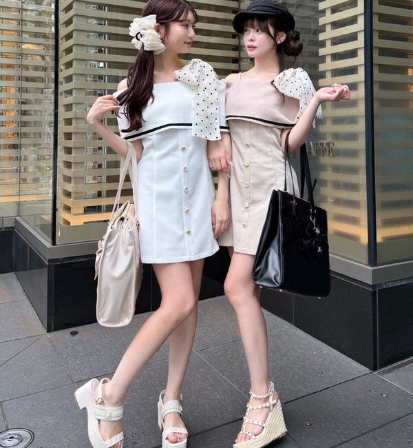  「【Osoroi  Collection】ビッグリボンミニワンピース」|ワンピース|
