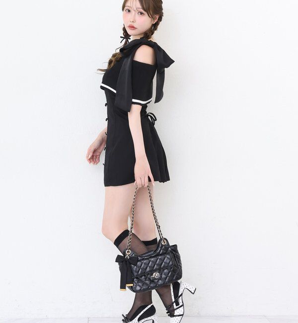  「【Osoroi  Collection】ビッグリボンミニワンピース」|ワンピース|