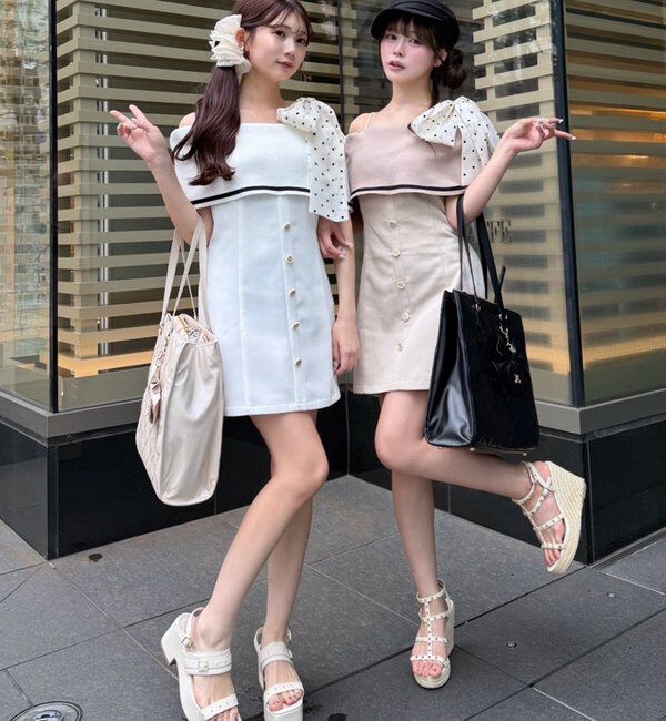  「【Osoroi  Collection】ビッグリボンミニワンピース」|ワンピース|