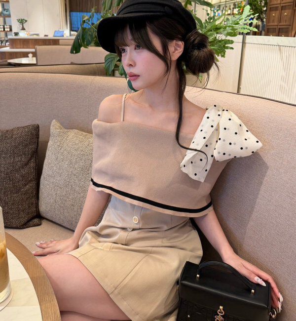  「【Osoroi  Collection】ビッグリボンミニワンピース」|ワンピース|