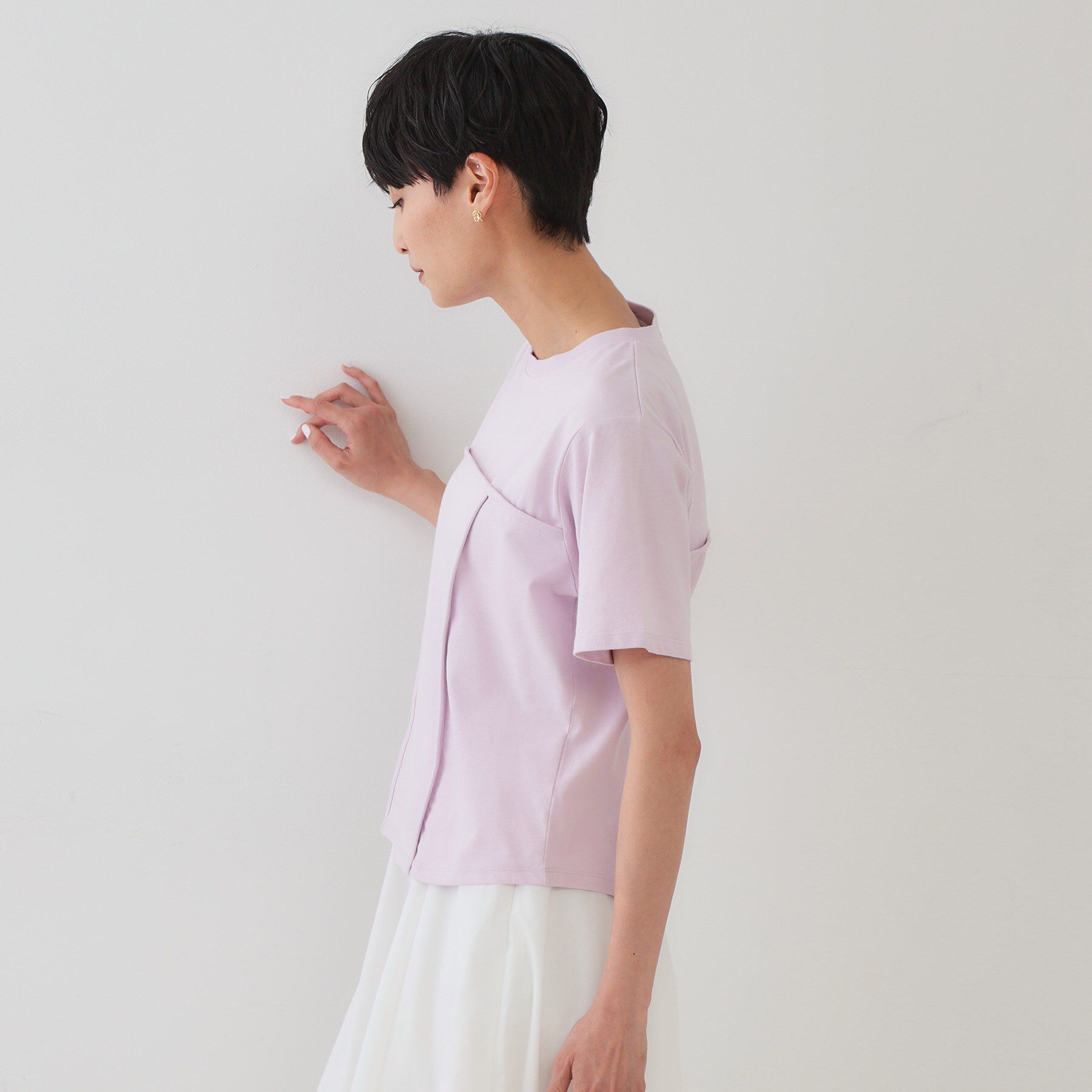 OPAQUE.CLIP「切り替えデザインカットソー【洗濯機洗い可】」|Tシャツ・カットソー|