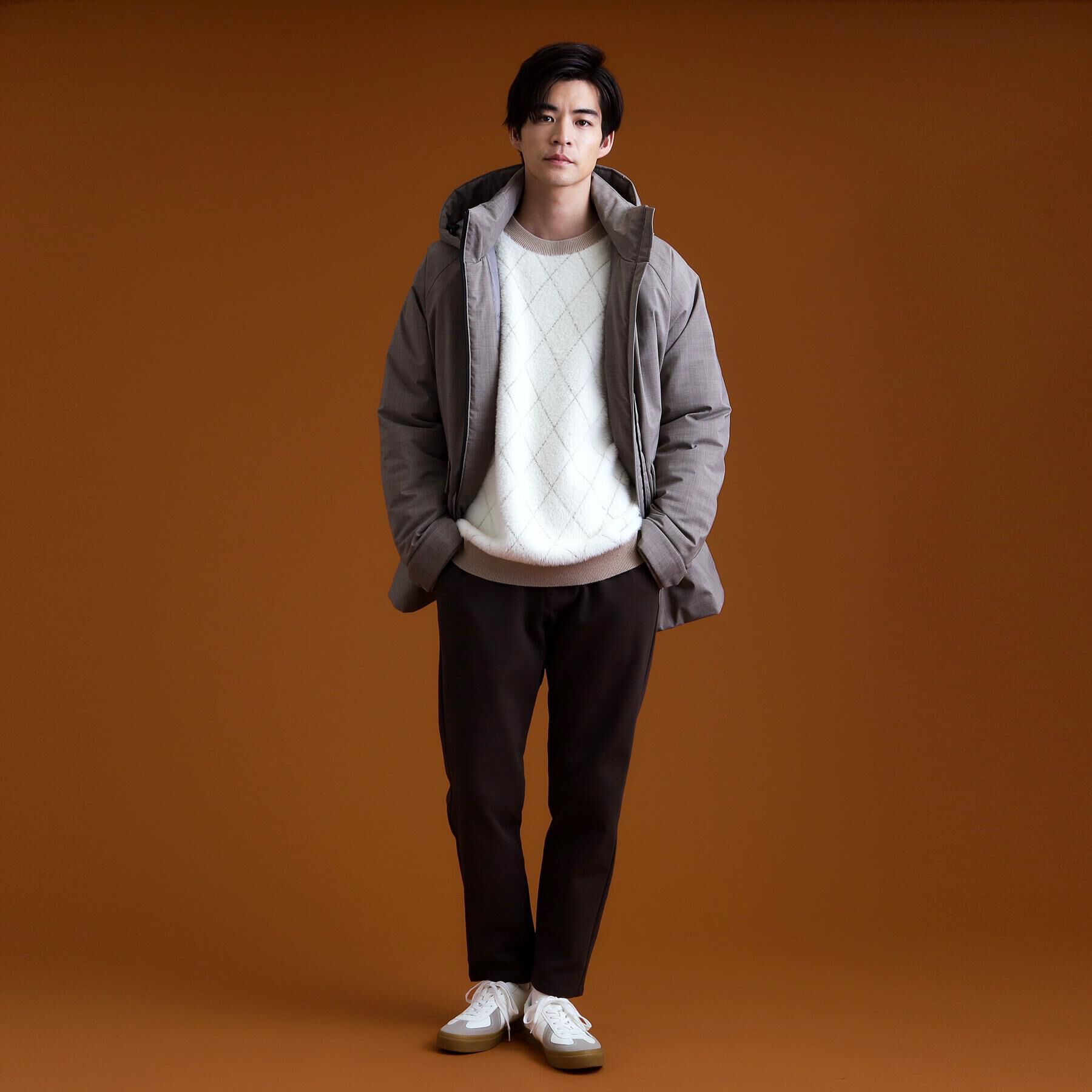 THE SHOP TK「【ふんわり心地いい肌触り】　ダイヤ柄シャギーニット」|ニット・セーター|
