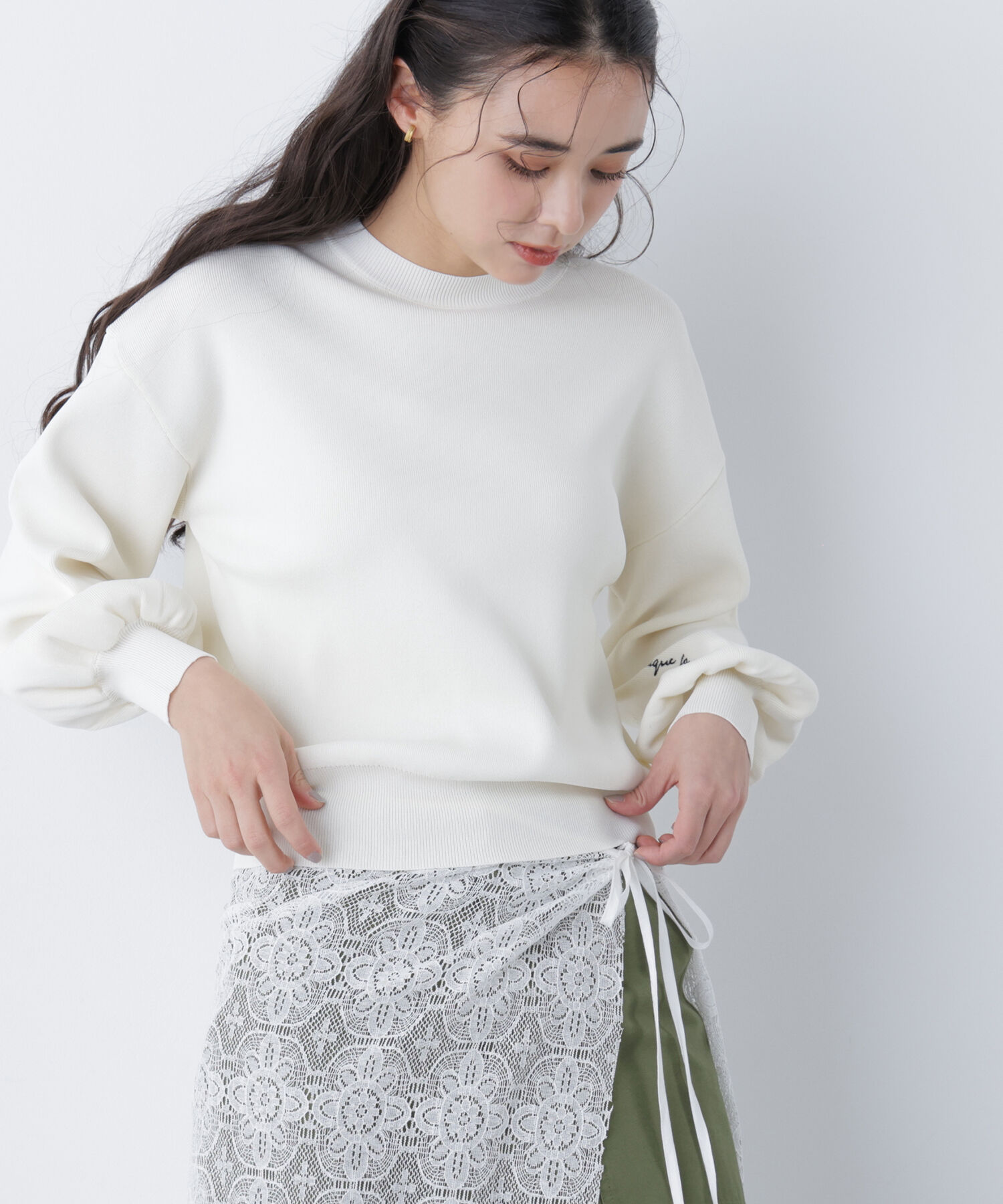  「〈N.〉ロゴ刺繍スウェットライクニット」|ニット・セーター|