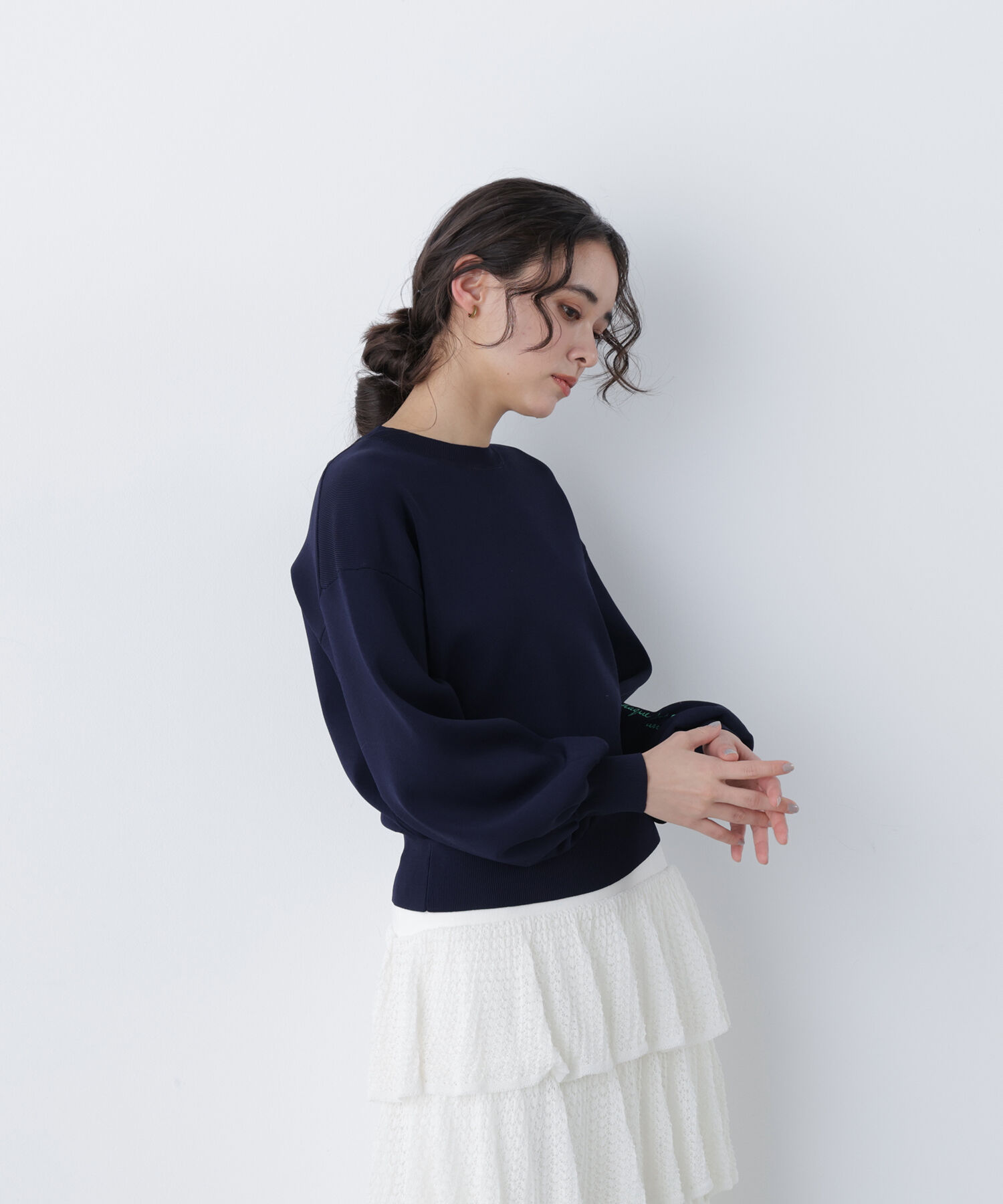  「〈N.〉ロゴ刺繍スウェットライクニット」|ニット・セーター|