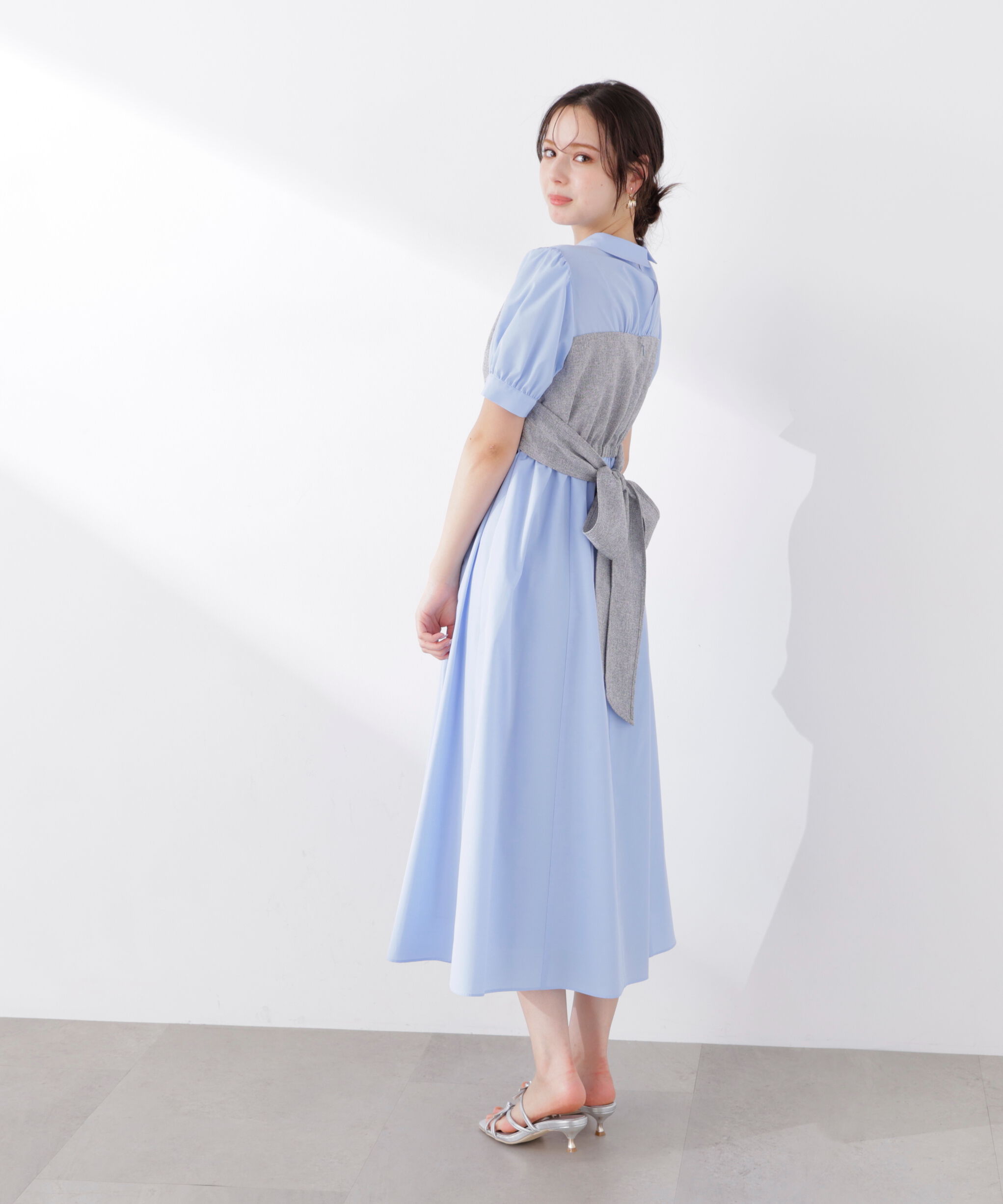 PROPORTION BODY DRESSING「《EDIT COLOGNE》ツイードビスチェ付きシャツワンピース 26SS」|ワンピース|