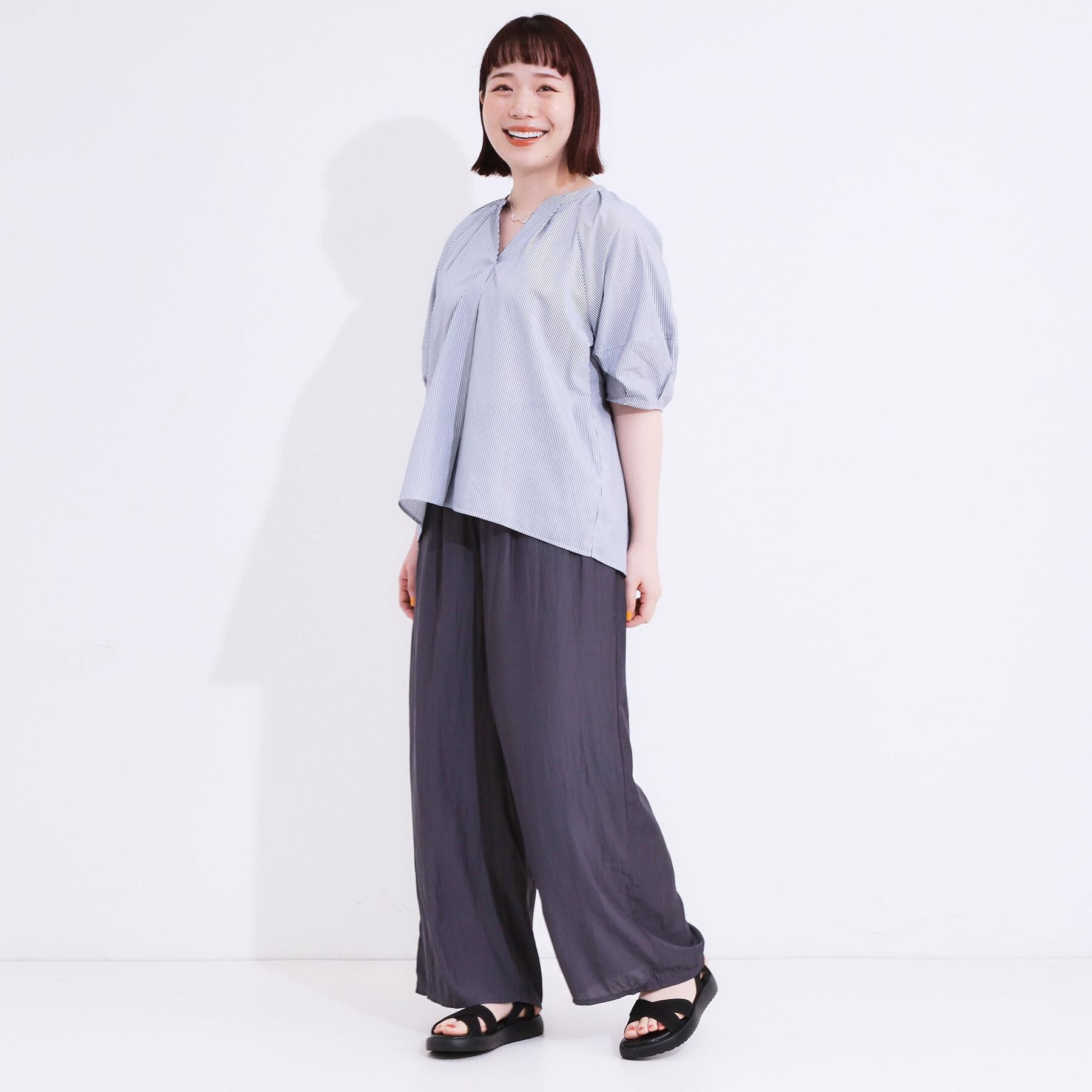SHOO･LA･RUE「【高レビュー/着丈選べる】さらり柔らか マットサテンワイドパンツ」|その他|