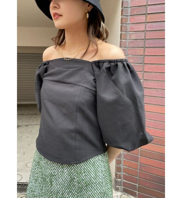 EMODA「ボリュームスリーブコンパクトトップ」|Tシャツ・カットソー|