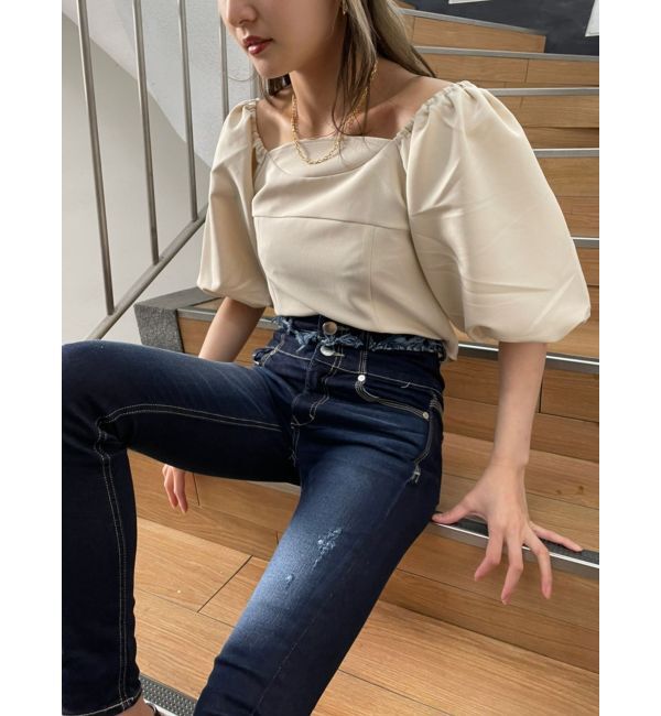 EMODA「ボリュームスリーブコンパクトトップ」|Tシャツ・カットソー|
