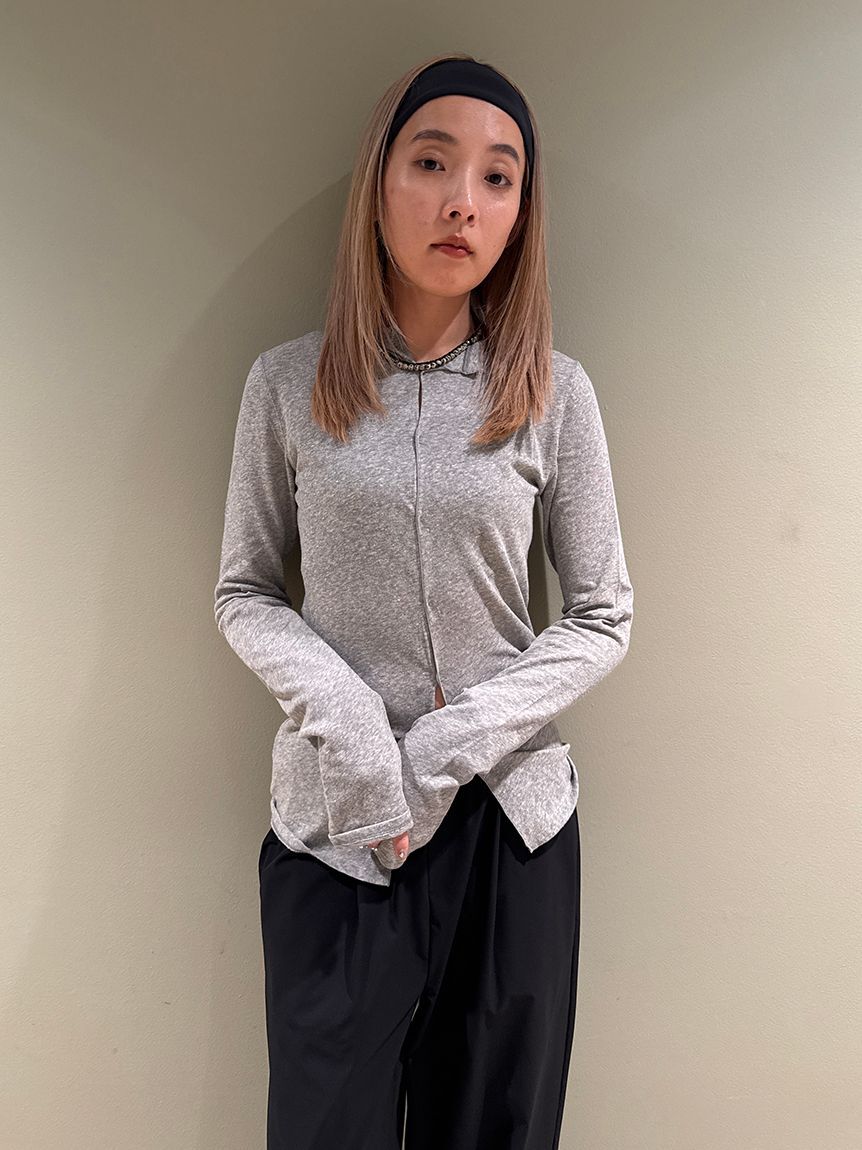 emmi atelier「【ONLINE限定カラーあり】2wayスラブ天竺カットソー」|Tシャツ・カットソー|LGRY