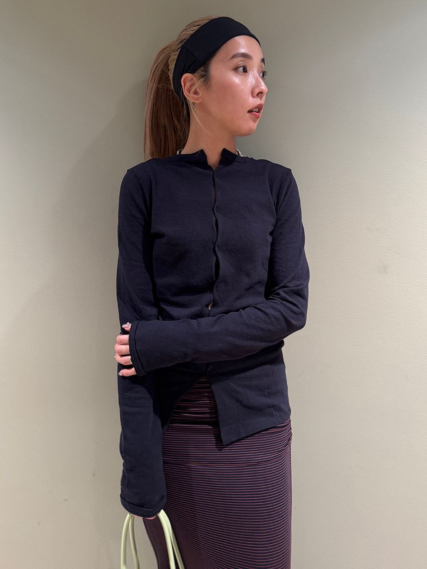 emmi atelier「【ONLINE限定カラーあり】2wayスラブ天竺カットソー」|Tシャツ・カットソー|NVY