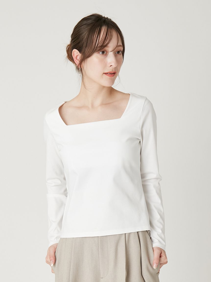 FRAY I.D「スクエアネックTシャツ／接触冷感」|Tシャツ・カットソー|