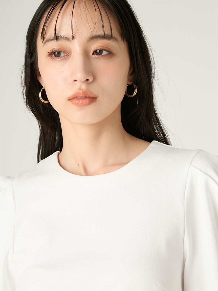 FRAY I.D「シアーペプラムカットトップス／ウォッシャブル」|Tシャツ・カットソー|