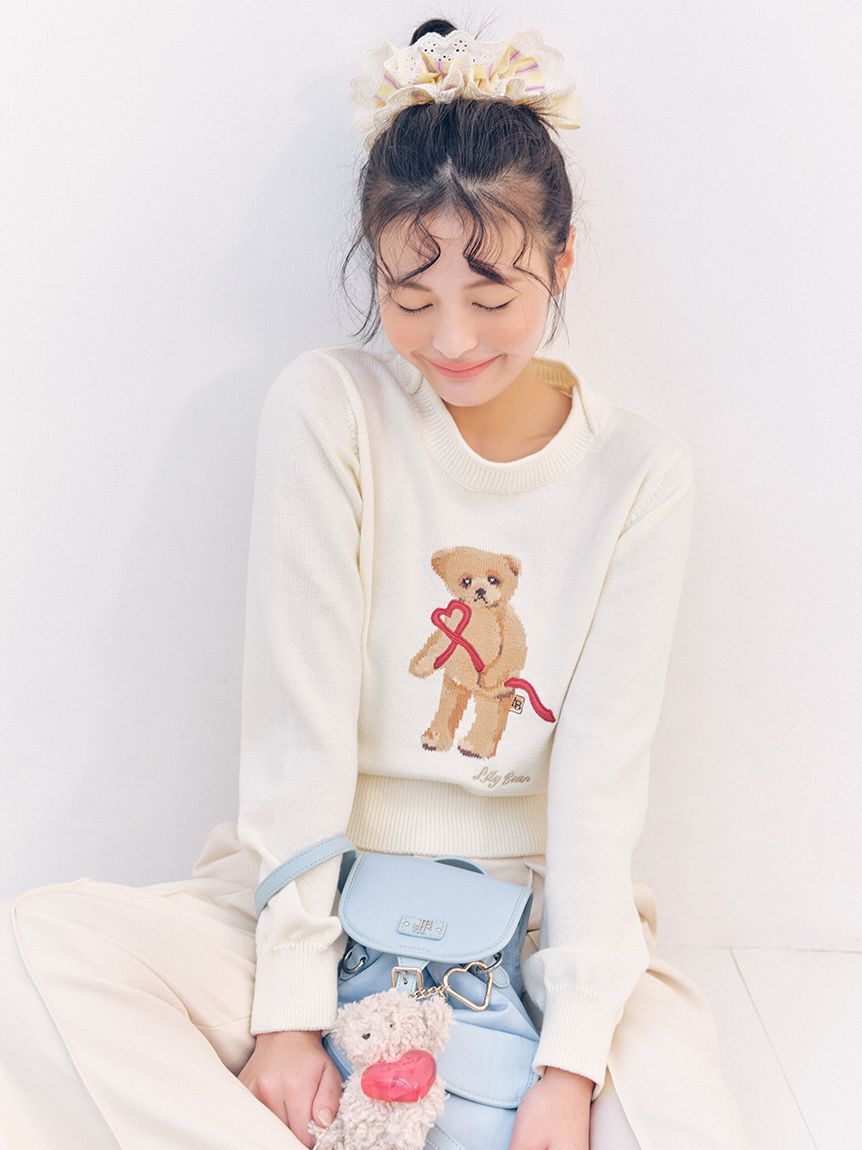 LILY BROWN「Lily Bearハートサテンニット」|ニット・セーター|IVR