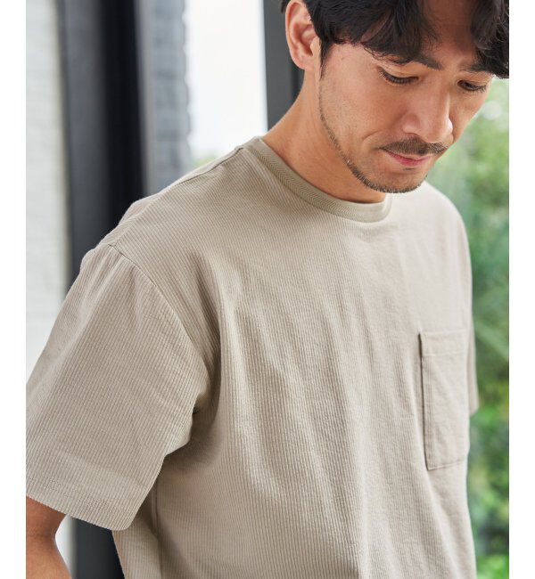 ikka「冷感DRYサッカーポケットTシャツ」|Tシャツ・カットソー|