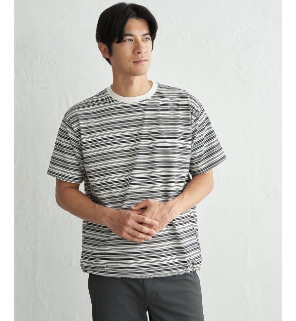 ikka「【お得だ値】冷感コットンドロストボーダーTシャツ」|Tシャツ・カットソー|