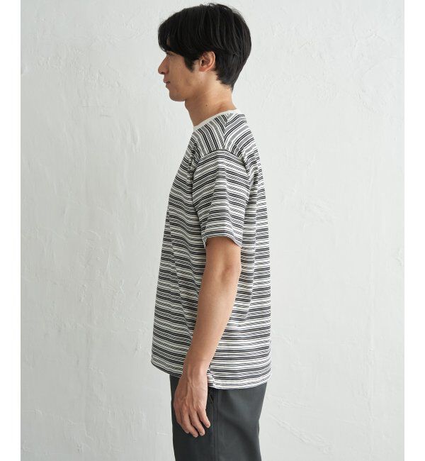 ikka「【お得だ値】冷感コットンドロストボーダーTシャツ」|Tシャツ・カットソー|