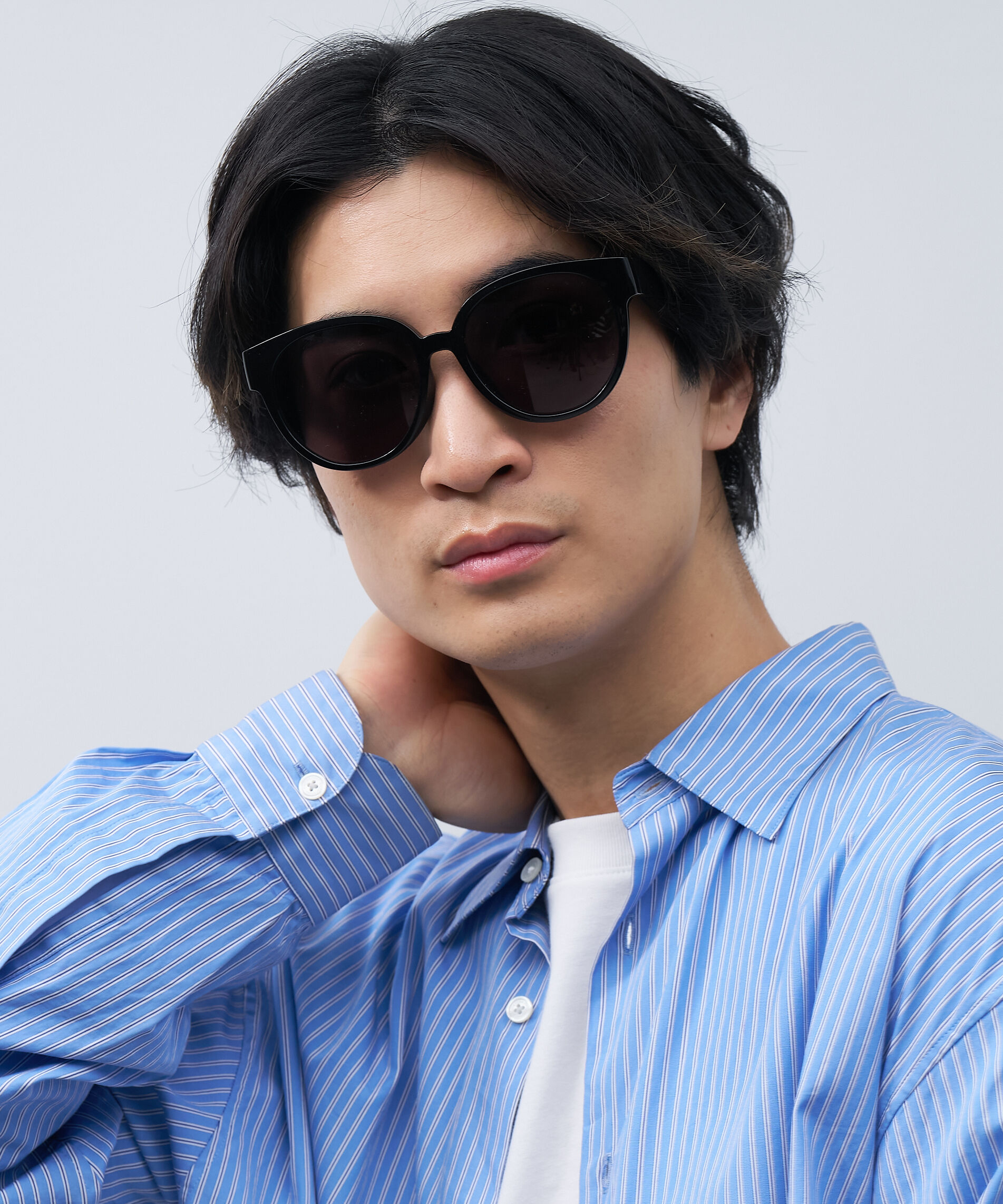  「ボストン型 大きめ サングラス｜Y2K ビッグシェイプ ユニセックス 小顔 おしゃれ」|サングラス|